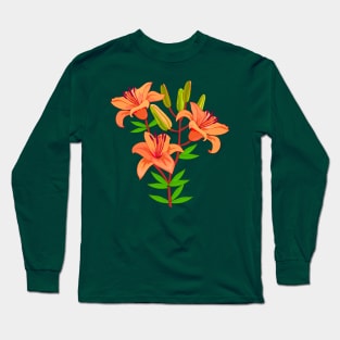 Red garden lilies Long Sleeve T-Shirt